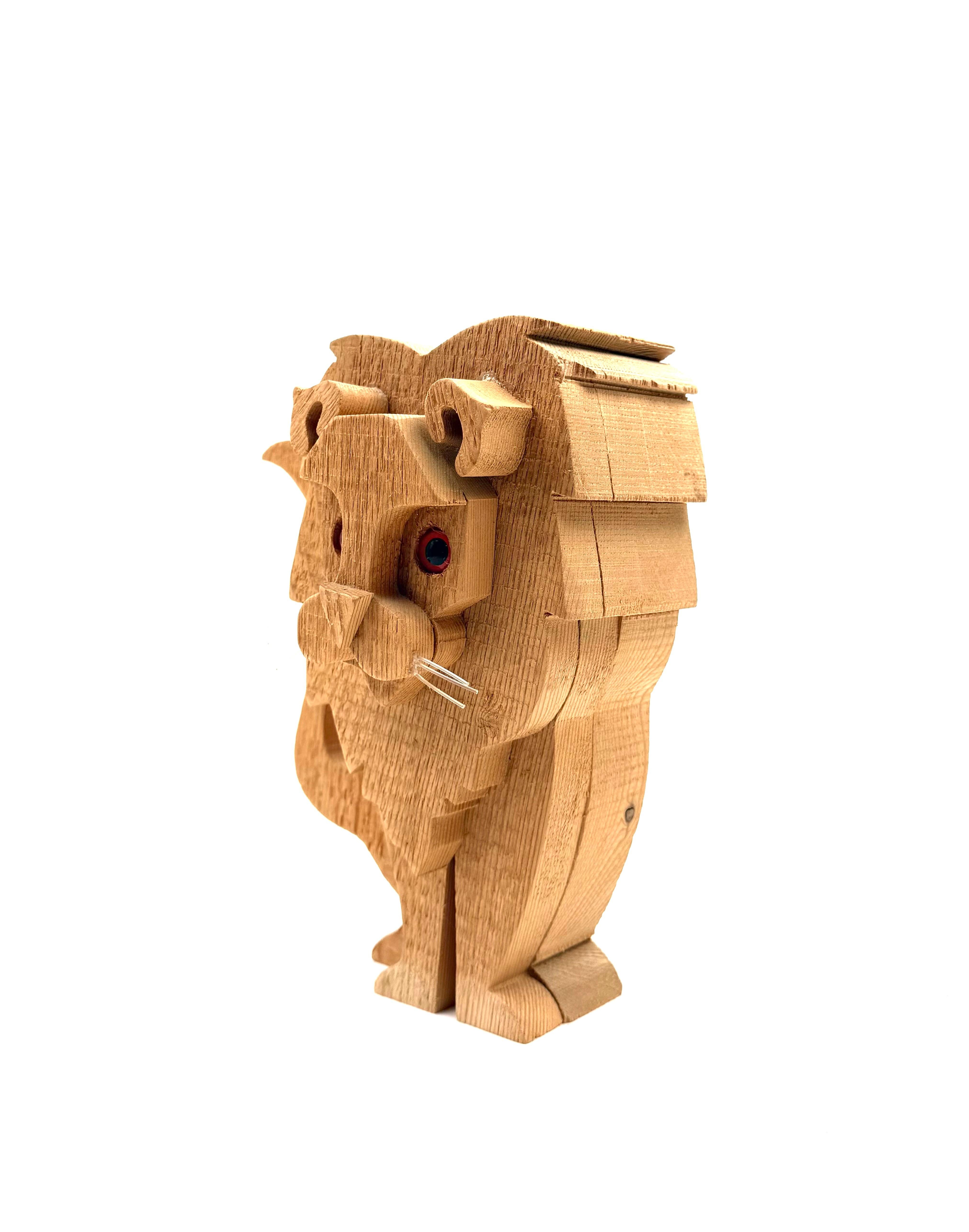 Bottega Michelangeli, Escultura de madera de león, Orvieto Italia años 70 en venta 7