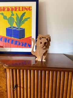 Bottega Michelangeli, Lion wood sculpture, Orvieto Italy 1970s