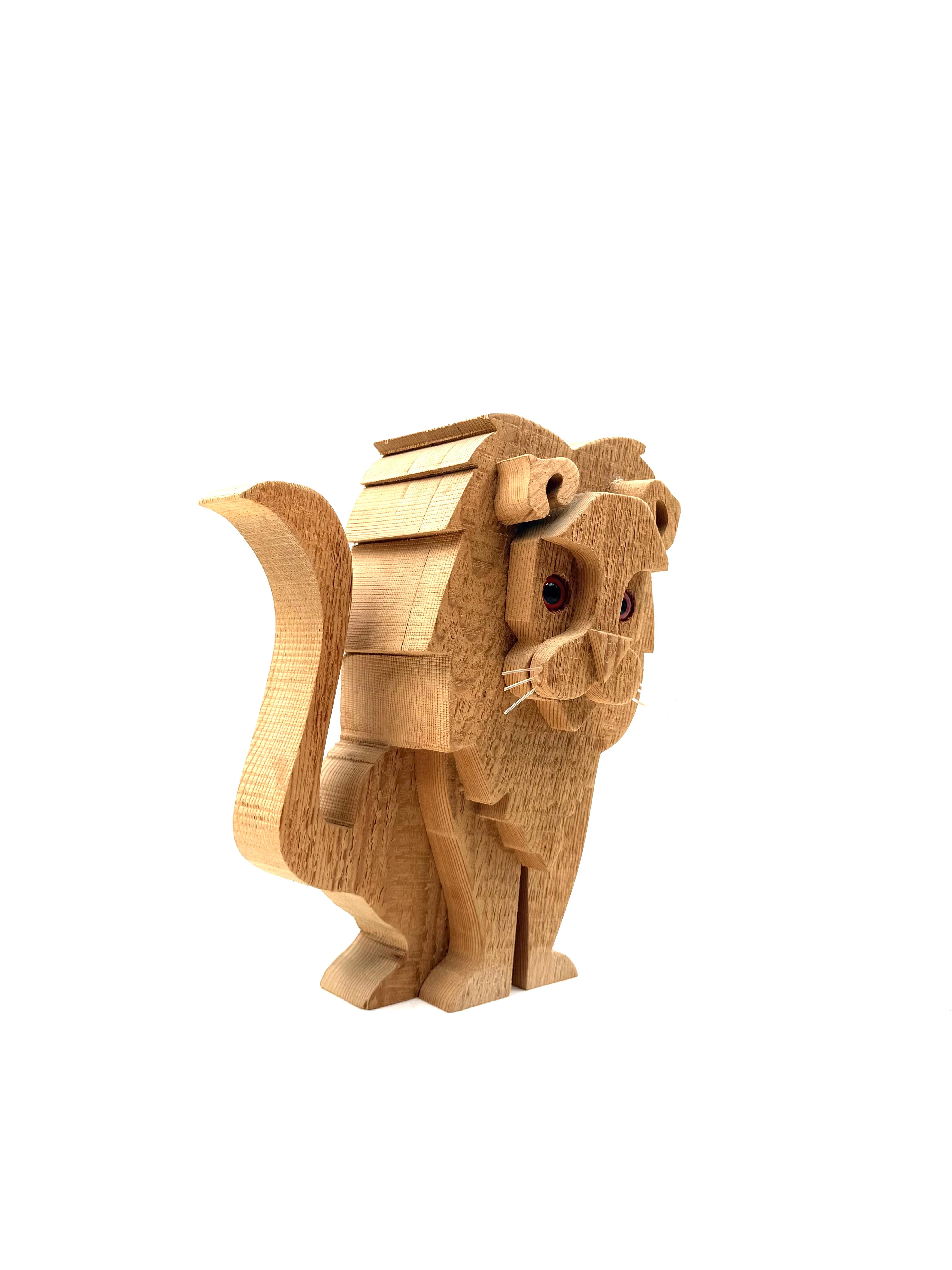 Bottega Michelangeli, Escultura de madera de león, Orvieto Italia años 70 Madera en venta