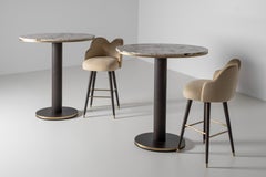 Table d'appoint Bottega Quartz, Patagonia, Brass, Oak, Handmade By Greenapple