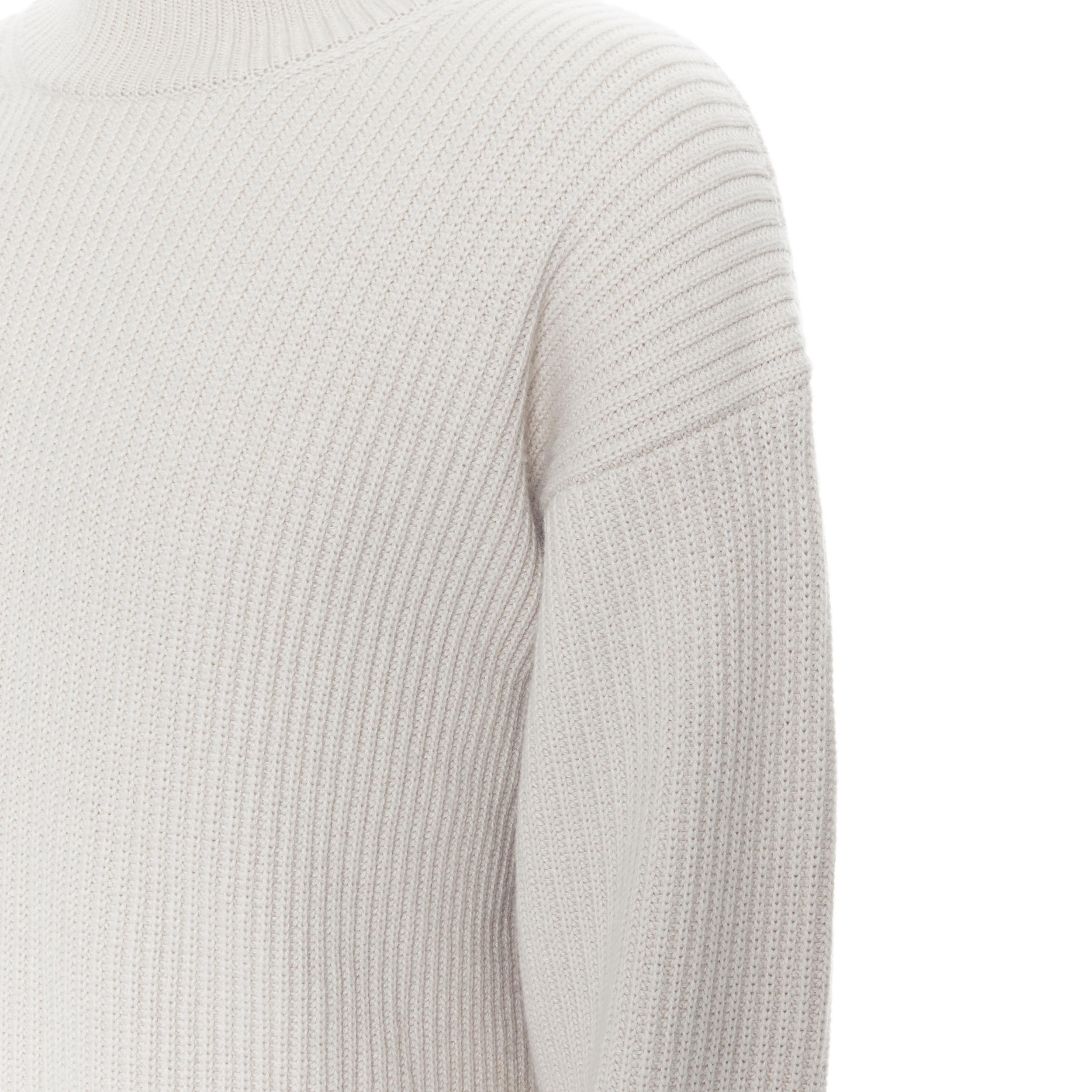 BOTTEGA VENETA 100% cashmere taupe beige oversized turtleneck sweater IT48 M 2