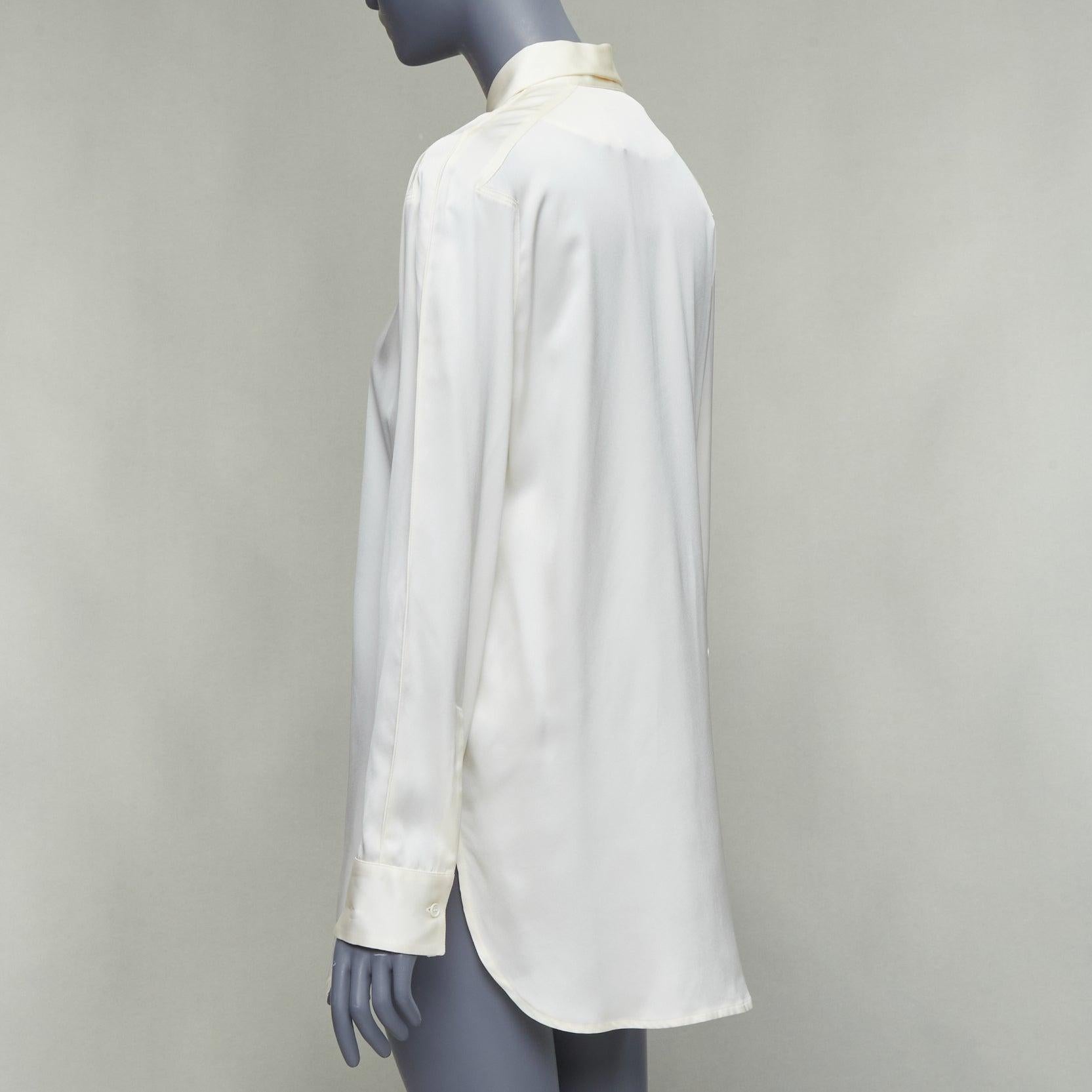 Bottega Veneta 100% seta crema - Camicia con maniche raglan increspate IT36 XXS in vendita 1