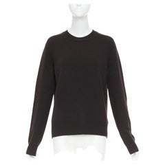 BOTTEGA VENETA 100% wool brown classic crew neck long sleeve pullover sweater