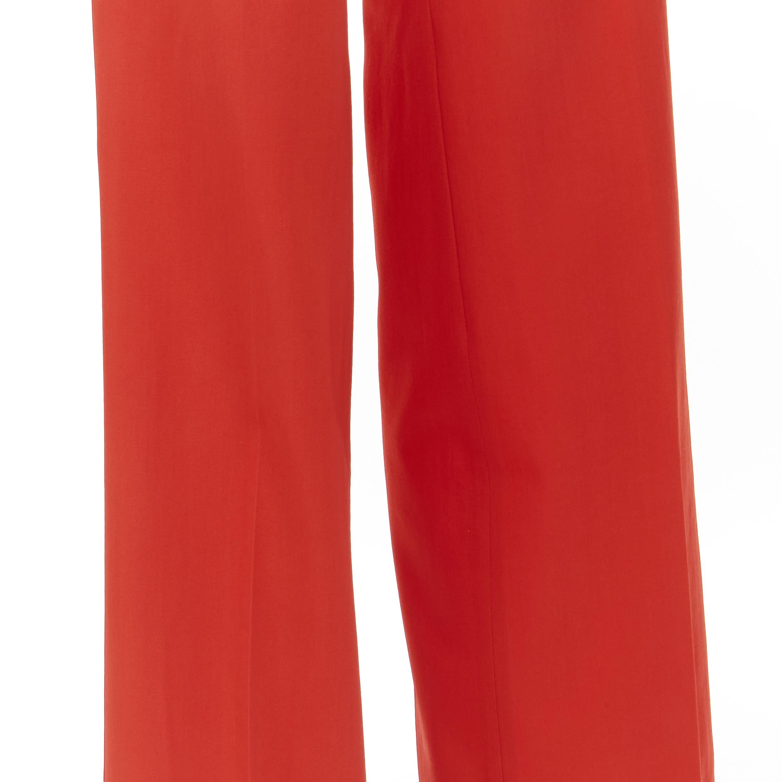 Women's BOTTEGA VENETA 100% wool nude beige red colorblocked wide leg pants IT38 XS For Sale