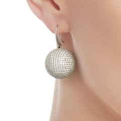Bottega Veneta 18 Karat White Gold Diamond Sfera Drop Earrings