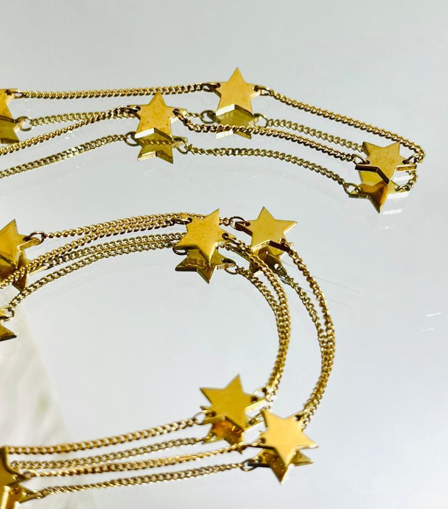 Bottega Veneta 18K Gold Plated Star Necklace In Excellent Condition In London, GB