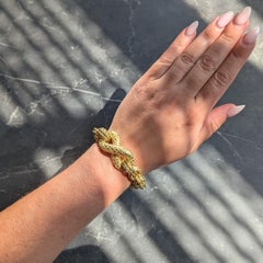 Bottega Veneta 18K Yellow Gold Vintage Torcello Woven Infinity Link Bracelet