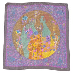 Bottega Veneta 1980er Jahre Klimt inspiriert Vintage Seide Figur 80er Jahre Schal Wickelschal Wrap
