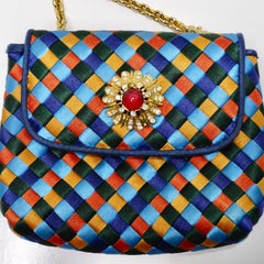 Bolso de noche Bottega Veneta Raso Intrecciato años 80