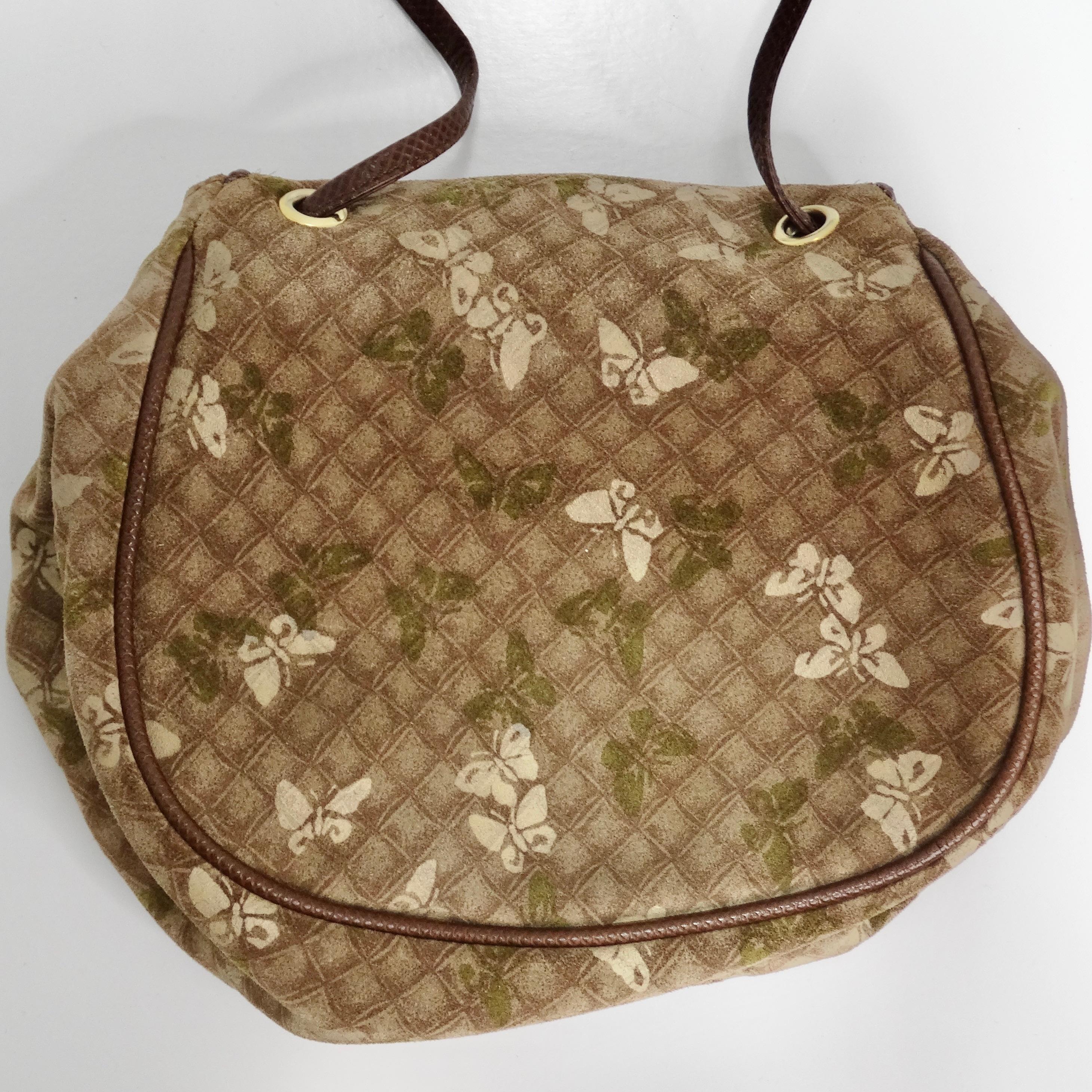Women's or Men's Bottega Veneta 1980s Suede Drawstring Handbag For Sale