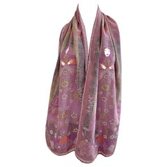 Bottega Veneta 1981 Klimt inspired Vintage 1980 Boho 80s Silk Scarf Top