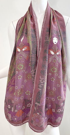 Bottega Veneta 1981 Klimt inspired Vintage 1980s Boho 80s Silk Scarf Top 