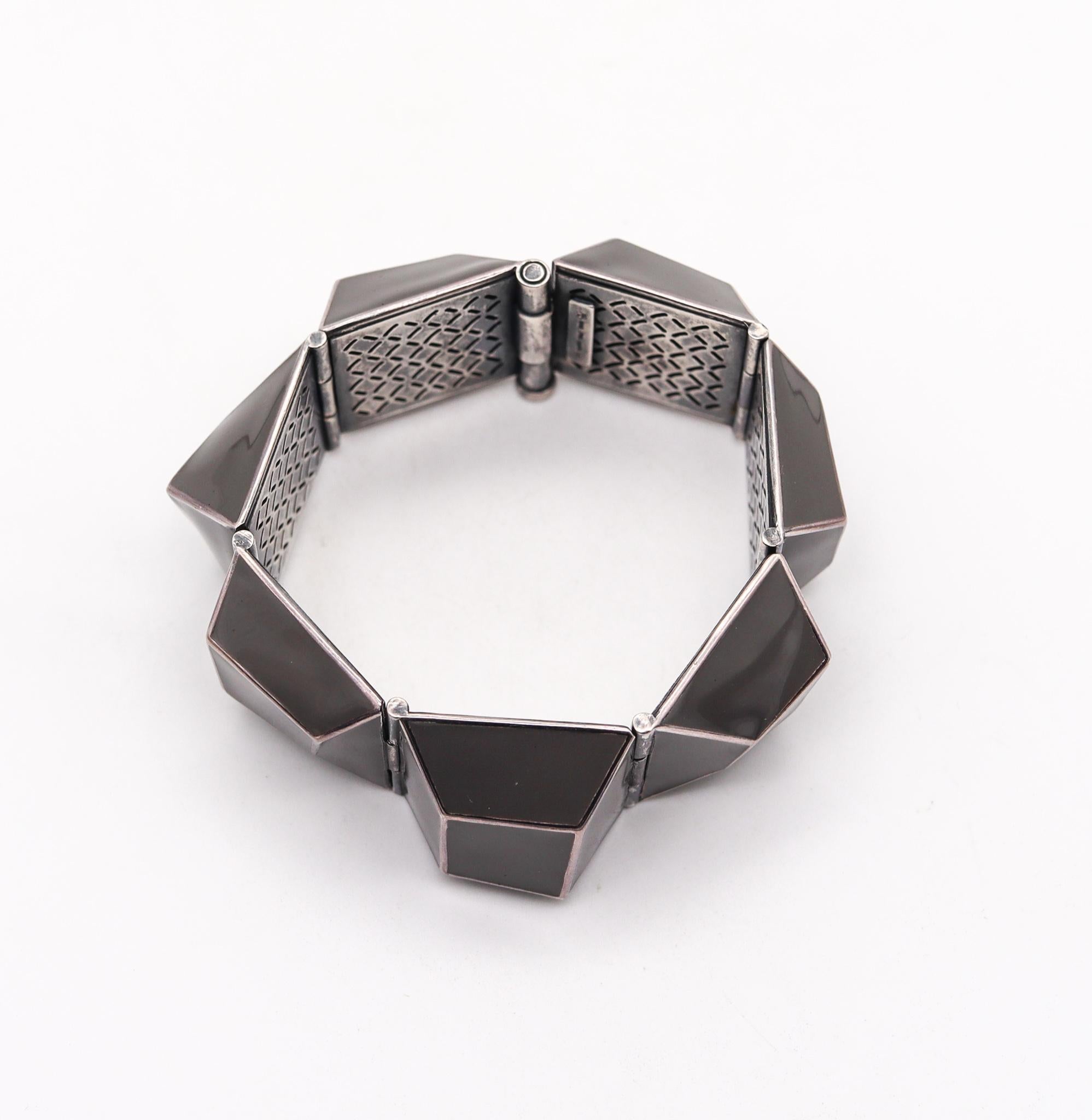 Bottega Veneta 2012 By Tomas Maier Geometric Bracelet Sterling Silver And Enamel 1