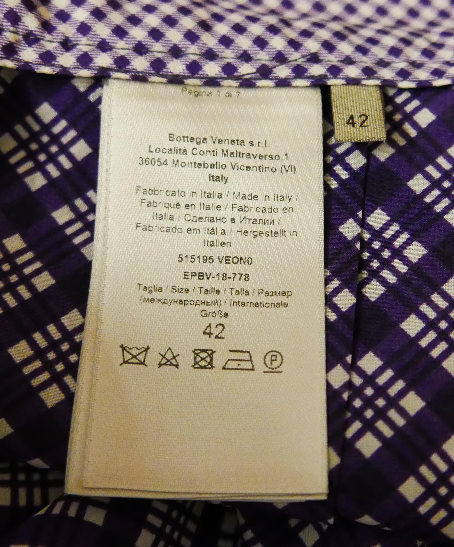 Jupe plissée en soie vichy ornée de miroirs Bottega Veneta, 2018 en vente 1