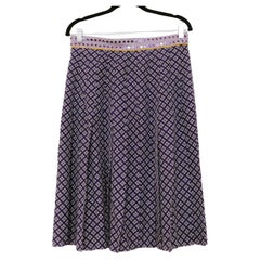 Used Bottega Veneta 2018 Gingham Silk Mirror Embellished Pleated Skirt