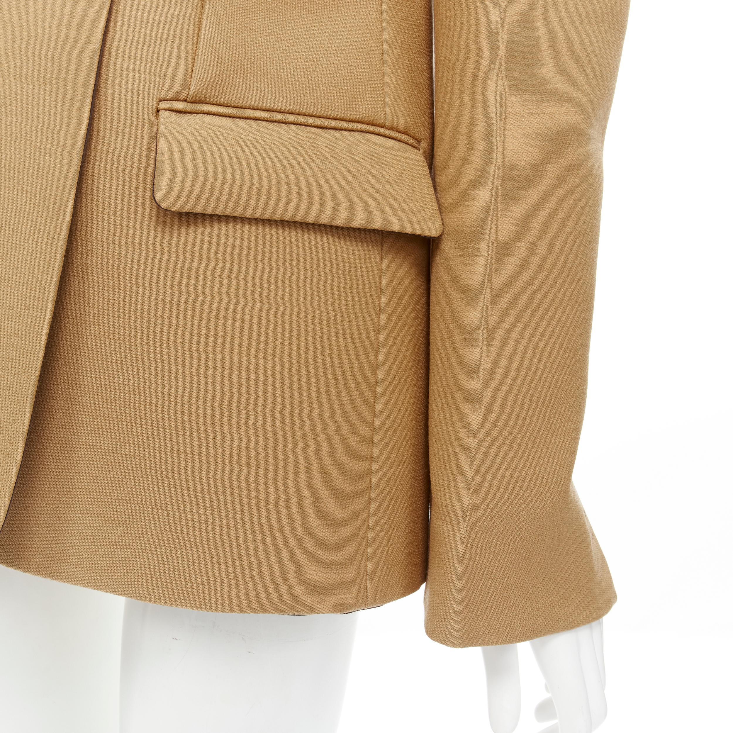 Women's BOTTEGA VENETA 2019 brown acrylic wool raw cutout collar stuff jacket IT42 M
