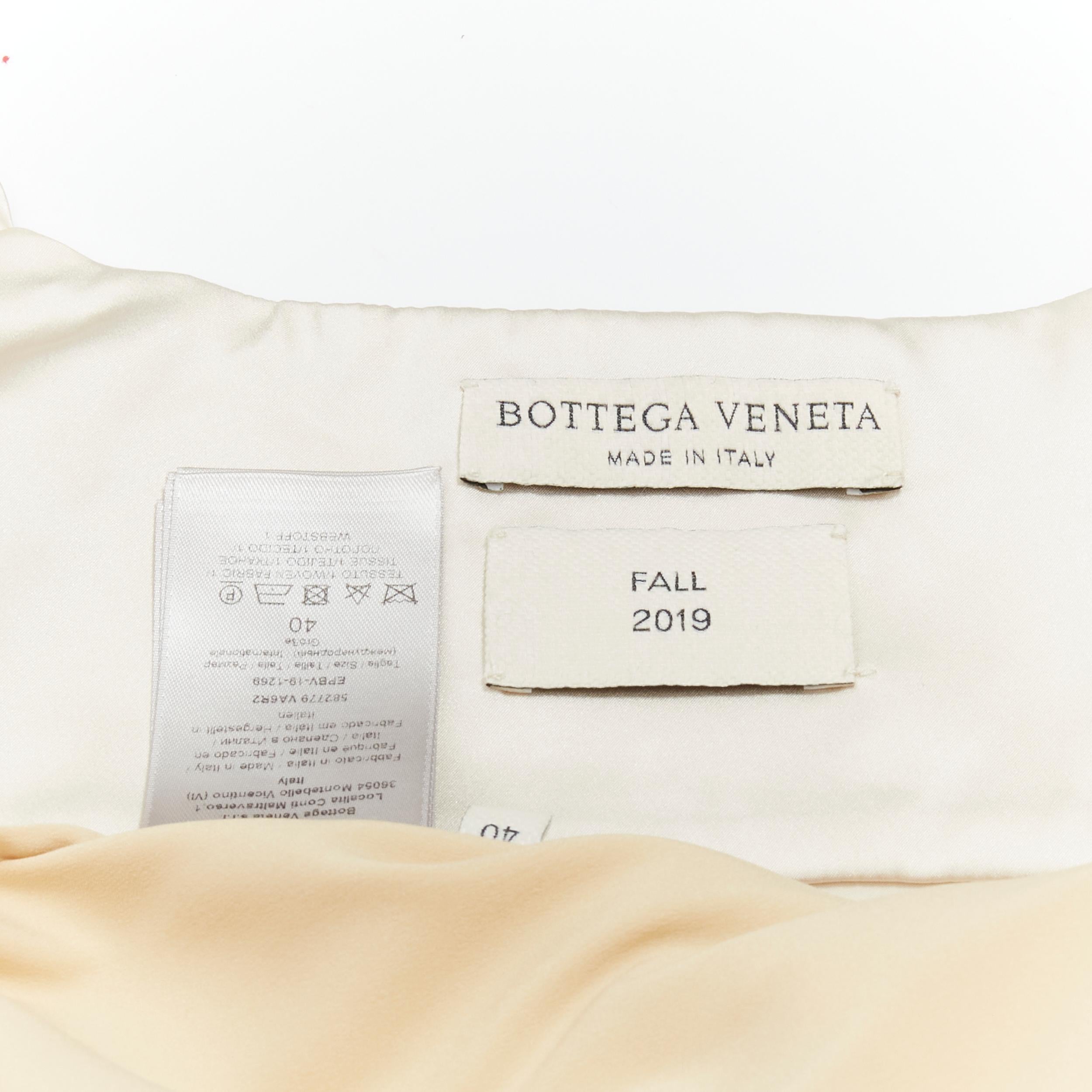 Women's BOTTEGA VENETA 2019 Daniel Lee 100% silk cream leather belted draped robe IT40 S