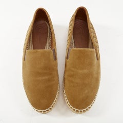 BOTTEGA VENETA 2019 Intrecciato tan brown suede slip on espadrilles flats EU39