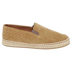 BOTTEGA VENETA 2019 Intrecciato tan brown suede slip on espadrilles flats EU39