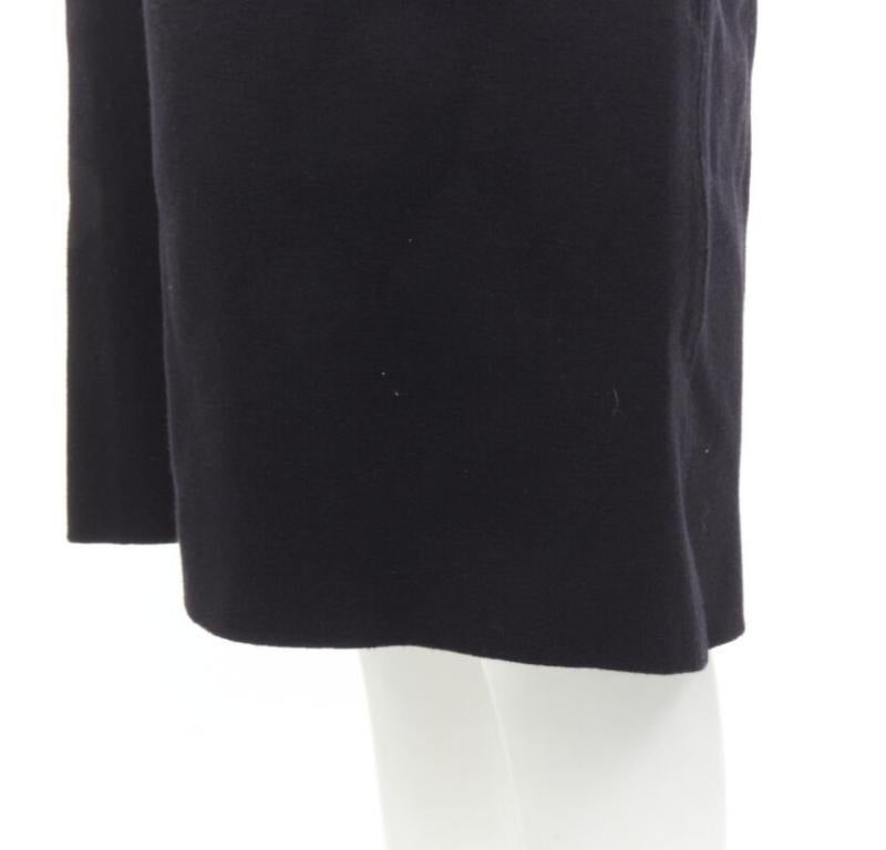 BOTTEGA VENETA Pasarela 2019 negro mezcla de lana gruesa vestido cuello recortado IT38 XS en venta 2