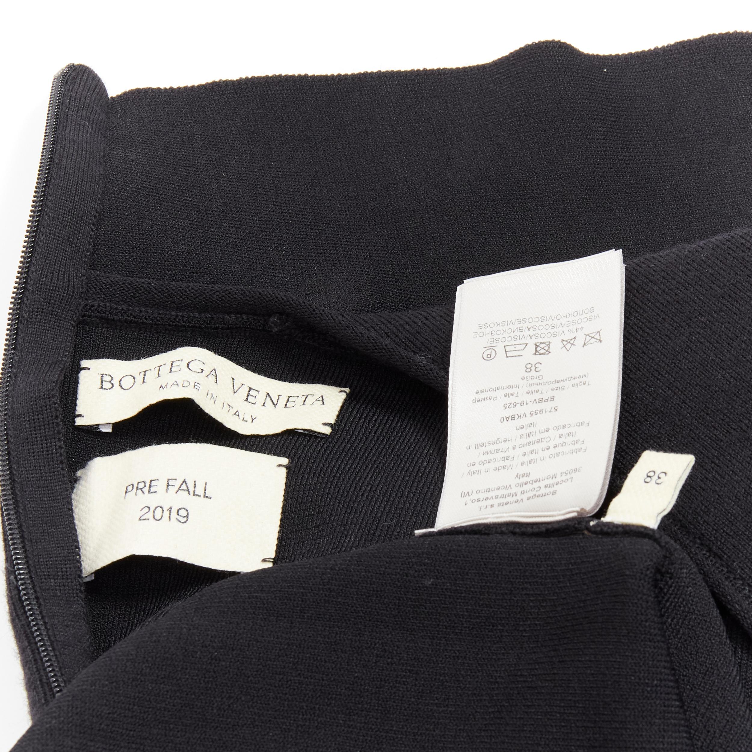 BOTTEGA VENETA 2019 Runway black thick wool blend cut out collar dress IT38 XS For Sale 1
