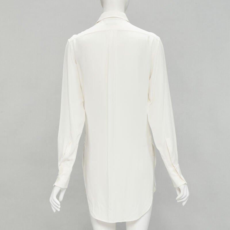 Donna Bottega Veneta 2020 camicia 100% seta con collo a pettorina imbottito linea lunga IT38 XS in vendita