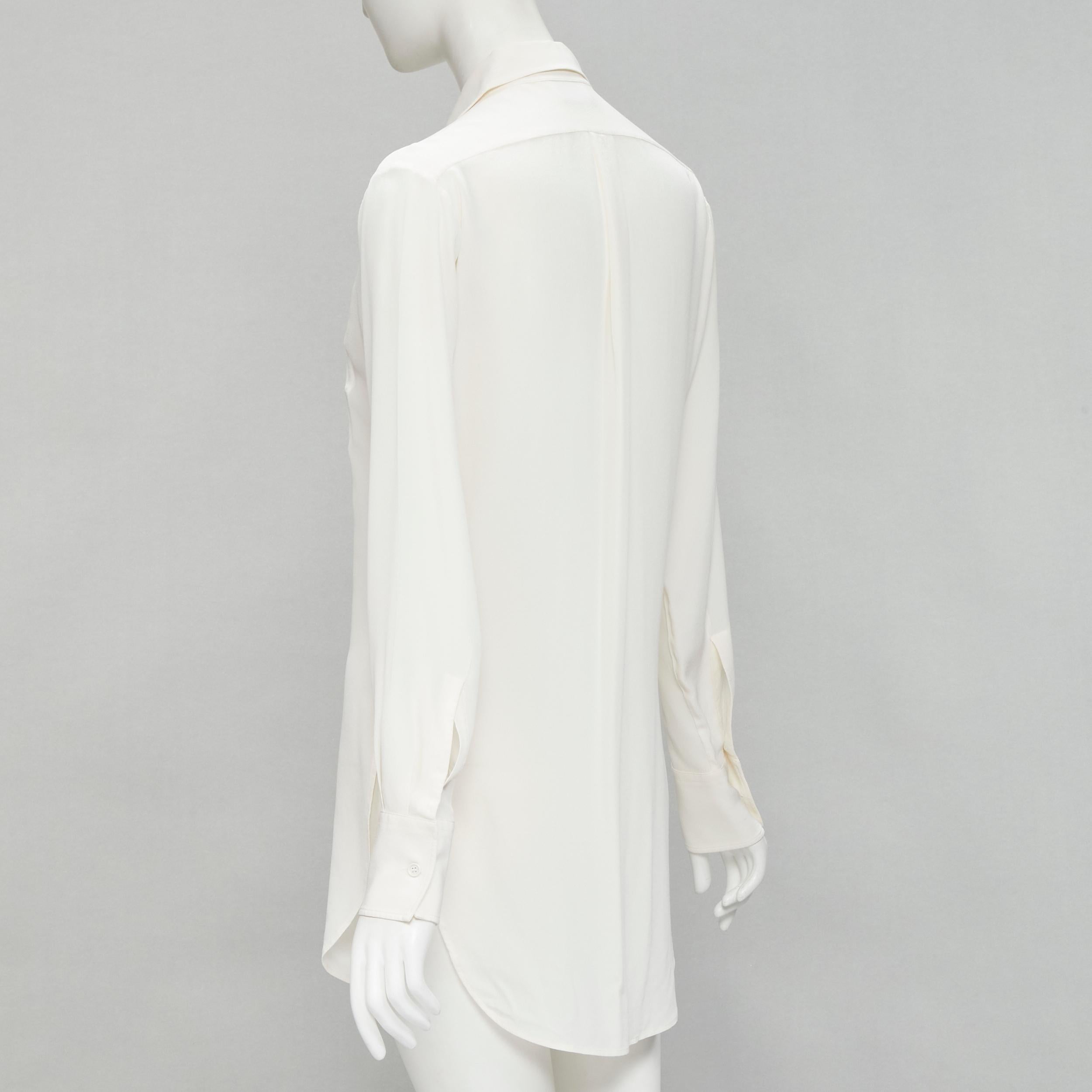 BOTTEGA VENETA 2020 100% silk quilte padded bib collar long line shirt IT38 XS For Sale 1
