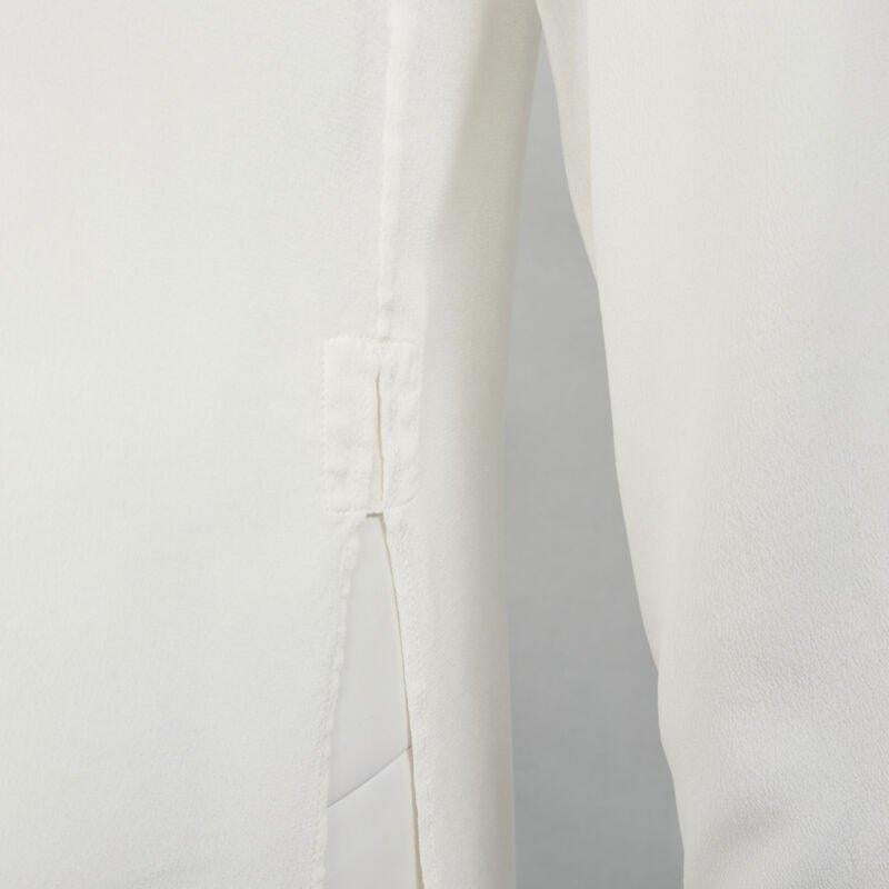 Bottega Veneta 2020 camicia 100% seta con collo a pettorina imbottito linea lunga IT38 XS in vendita 2