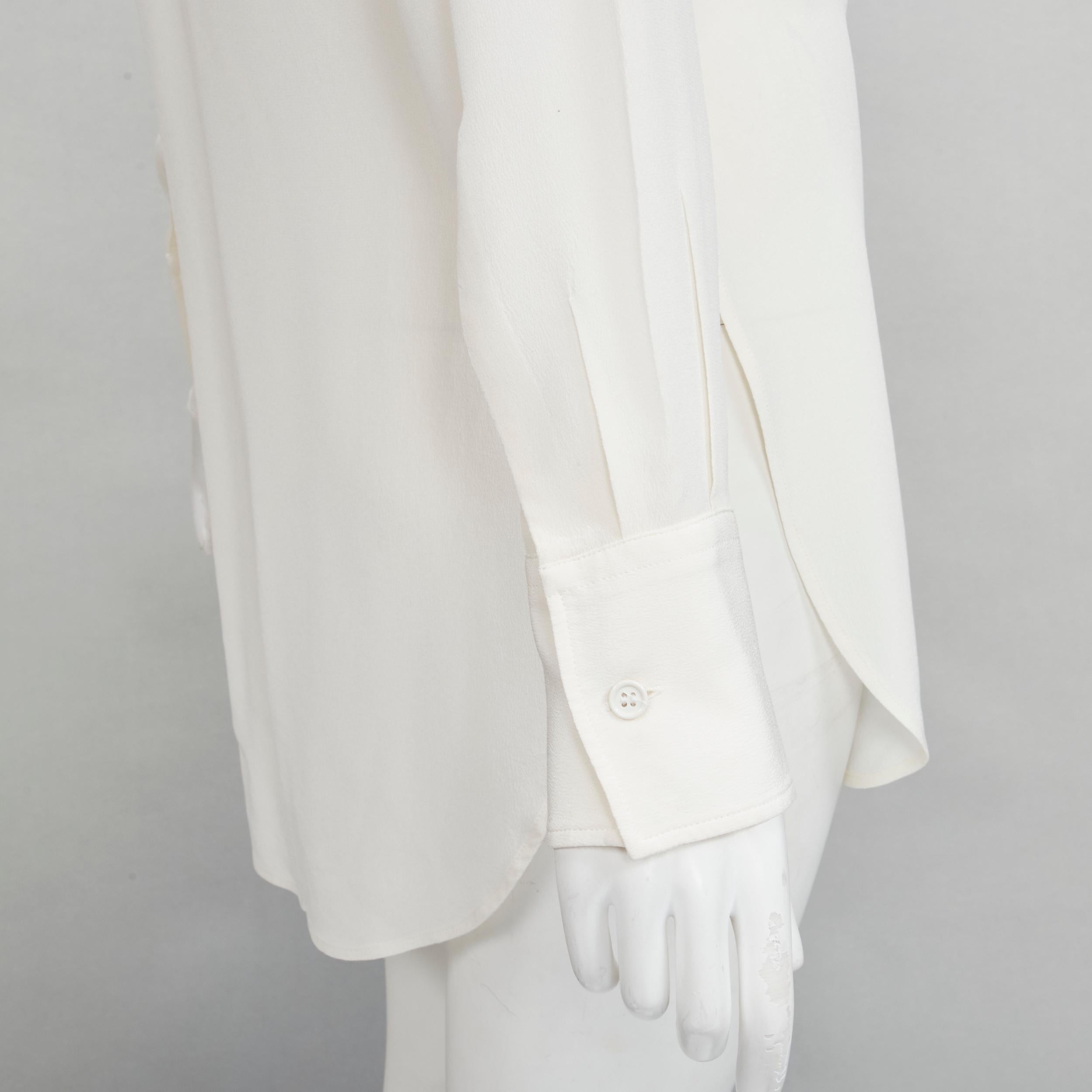 BOTTEGA VENETA 2020 100% silk quilte padded bib collar long line shirt IT38 XS For Sale 3