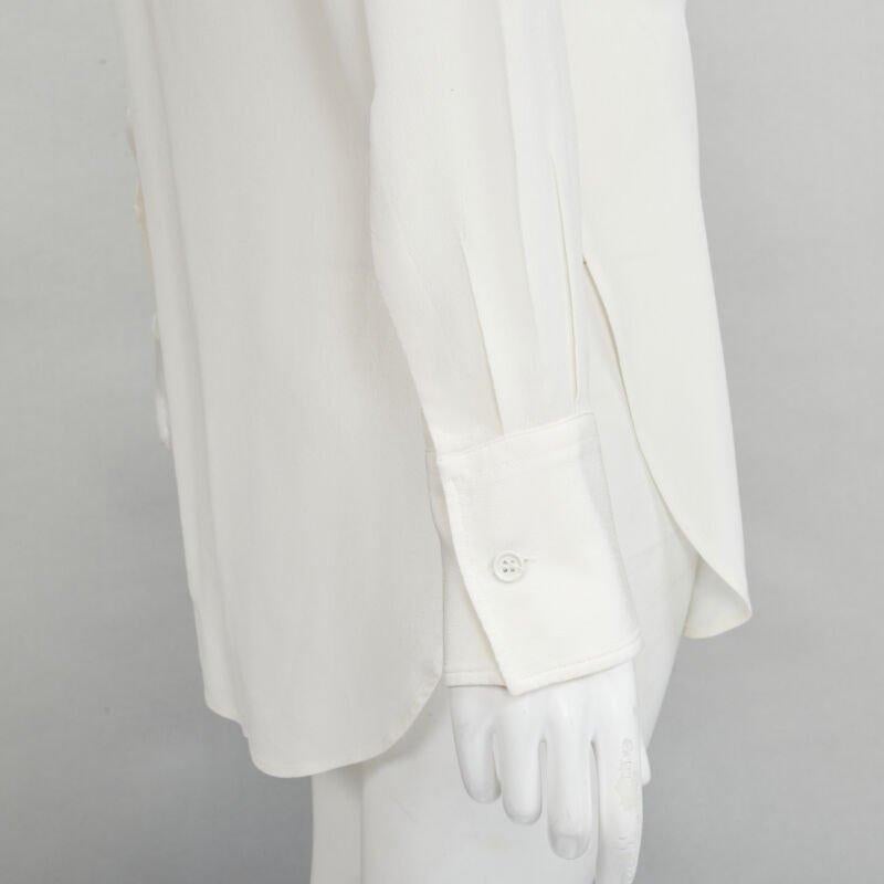 Bottega Veneta 2020 camicia 100% seta con collo a pettorina imbottito linea lunga IT38 XS in vendita 3