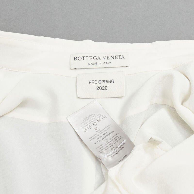 Bottega Veneta 2020 camicia 100% seta con collo a pettorina imbottito linea lunga IT38 XS in vendita 4