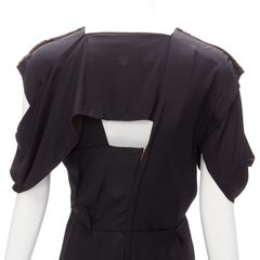 BOTTEGA VENETA 2020 black intrecciato woven square neck layered dress IT38 XS