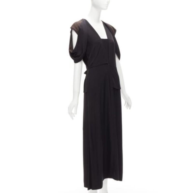 Noir BOTTEGA VENETA 2020 noir intrecciato robe superposée à col carré IT38 XS en vente
