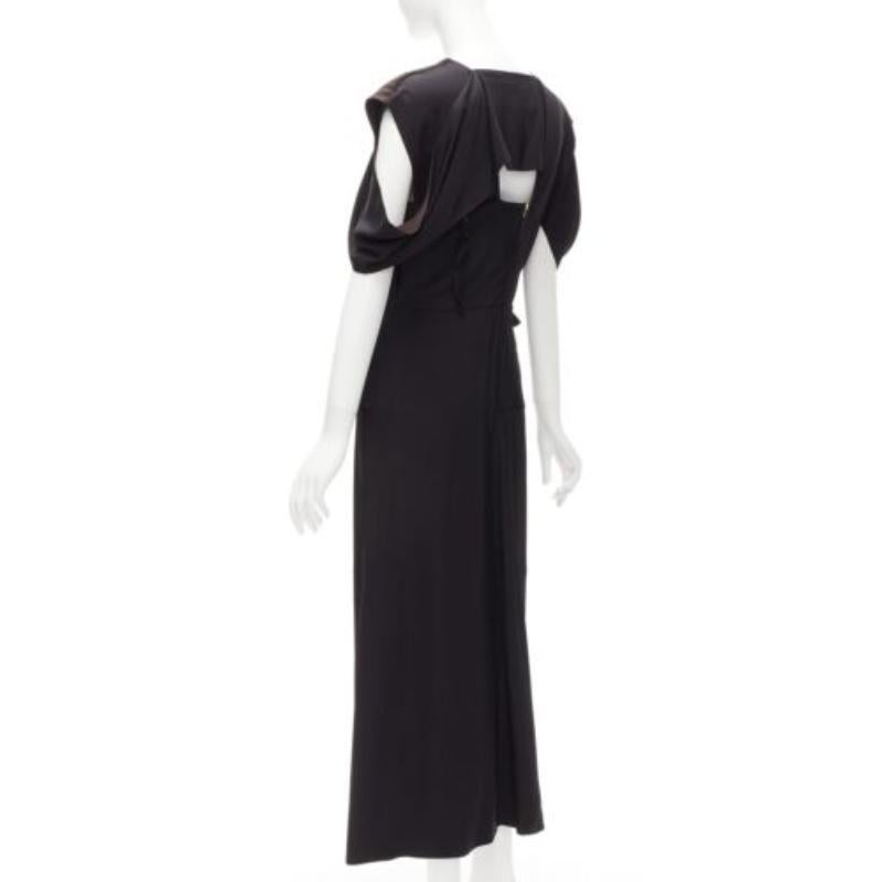 BOTTEGA VENETA 2020 noir intrecciato robe superposée à col carré IT38 XS en vente 1