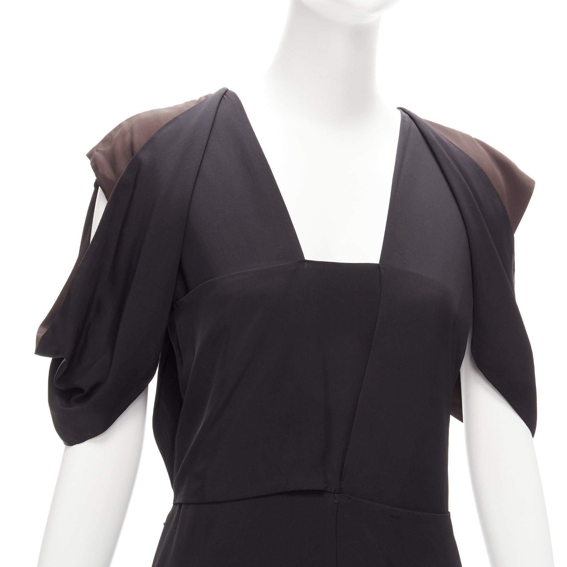 BOTTEGA VENETA 2020 black intrecciato woven square neck layered dress IT38 XS For Sale 3