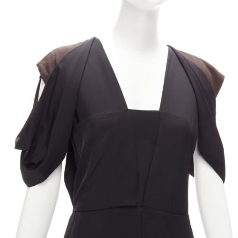 BOTTEGA VENETA 2020 noir intrecciato robe superposée à col carré IT38 XS en vente 2