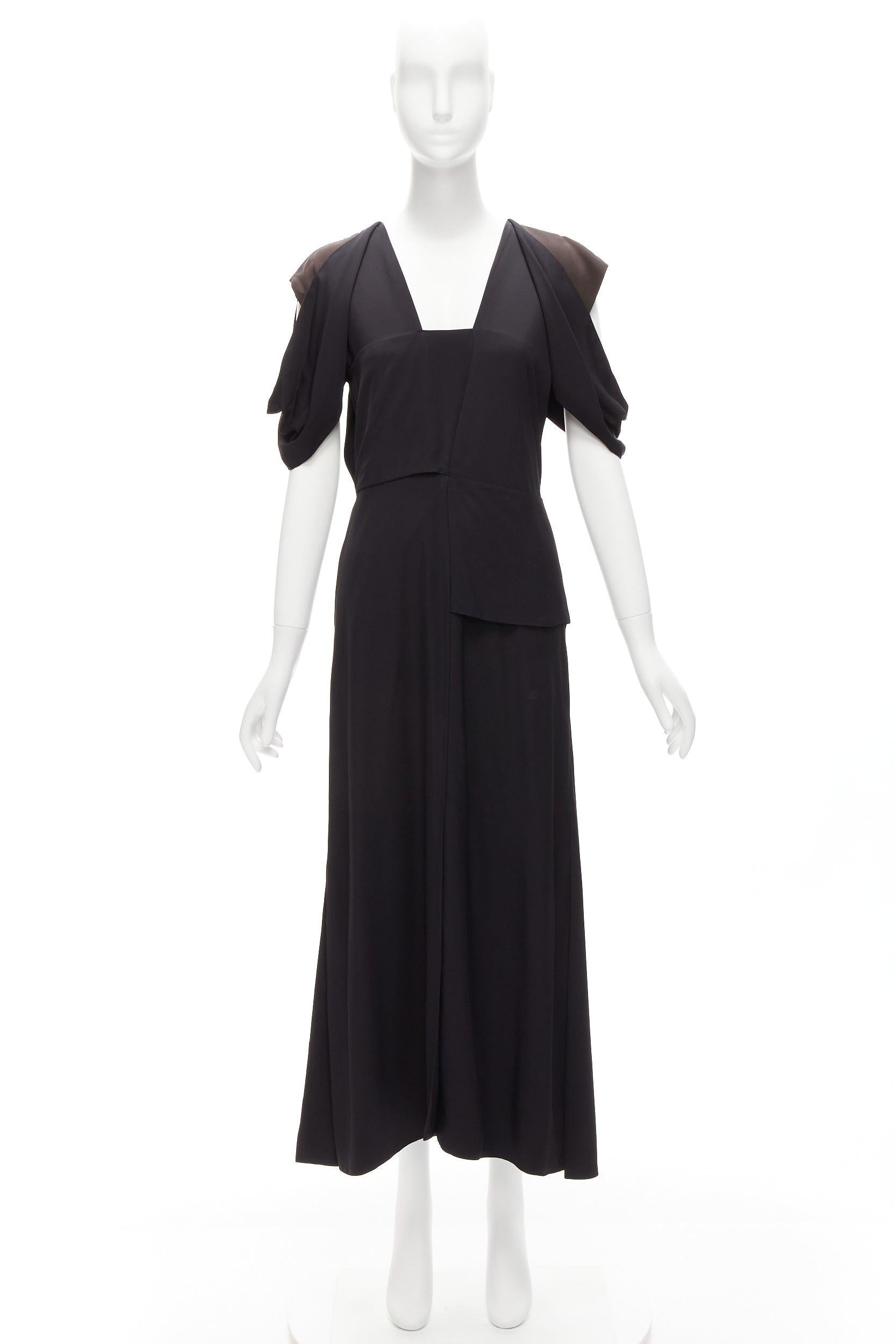 BOTTEGA VENETA 2020 black intrecciato woven square neck layered dress IT38 XS For Sale 5