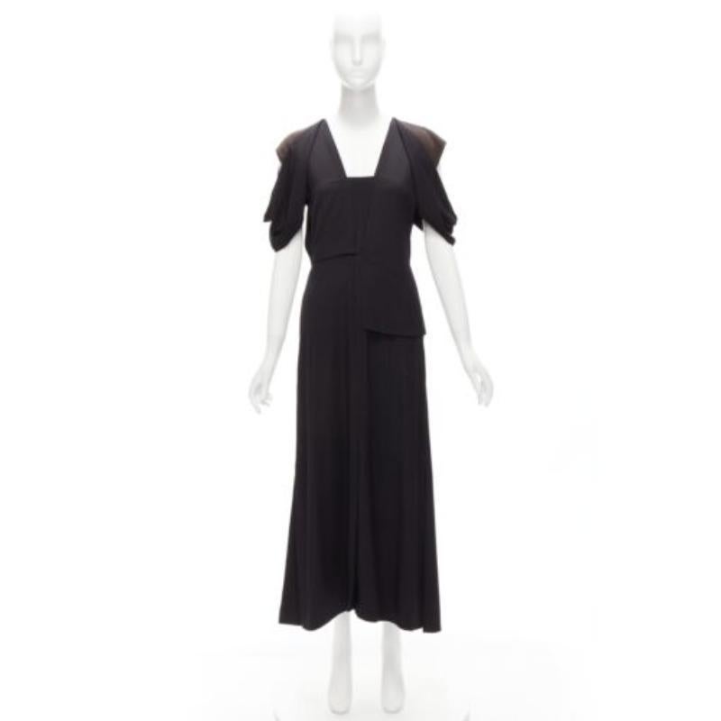 BOTTEGA VENETA 2020 noir intrecciato robe superposée à col carré IT38 XS en vente 4
