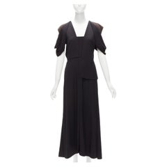 BOTTEGA VENETA 2020 black intrecciato woven square neck layered dress IT38 XS