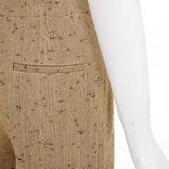 BOTTEGA VENETA 2020 brown flecked wool tweed high waisted pants IT38 XS