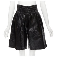 BOTTEGA VENETA 2020 Laufsteg-Shorts aus schwarzem Lammfell und Leder mit elastischer Taille IT38 XS