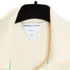 Bottega Veneta 2021 Top XL FR42 Ecru Wool Knit Polo Top UK14 US12