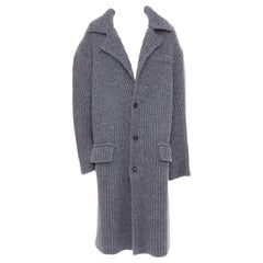 BOTTEGA VENETA 2022 Runway Felted Wool Knitted Coat grey melange coat M