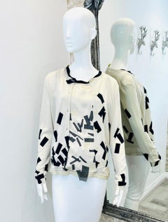 Bottega Veneta 3D Layered Silk & Cashmere Printed Top & Cardigan Set