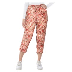 Bottega Veneta Abstrakte Druck Seide Slim Hose Größe XS