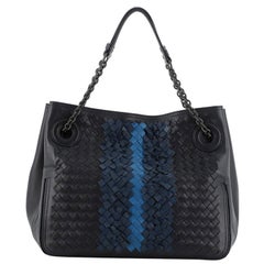 Bottega Veneta Accordion Chain Tote Intrecciato Nappa with Fringe Detail Medium