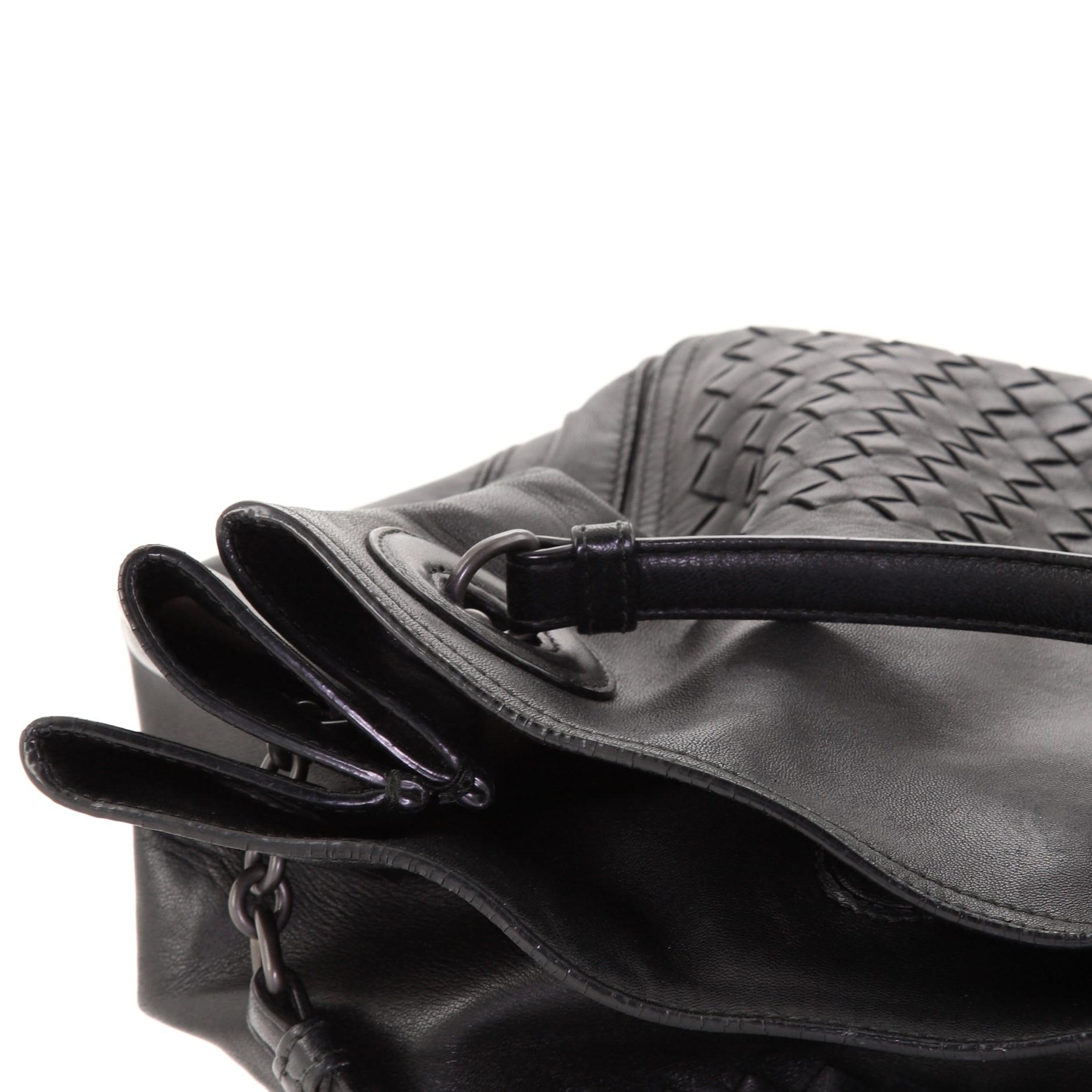 Bottega Veneta Akkordeon-Ketten-Tasche Leder und Intrecciato Nappa Medium 2