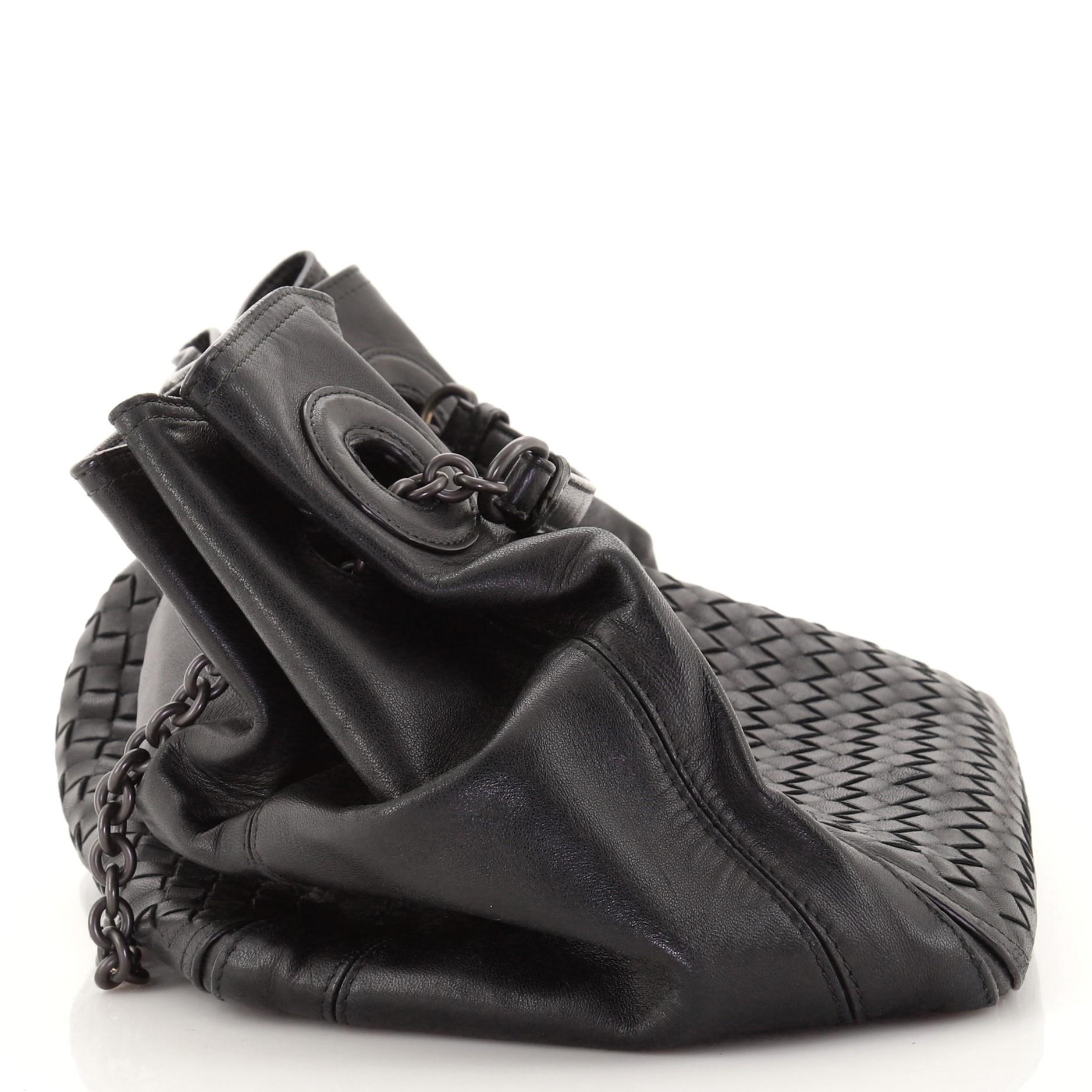 Bottega Veneta Akkordeon-Ketten-Tasche Leder und Intrecciato Nappa Medium 3