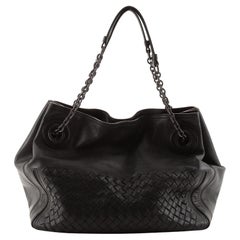 Bottega Veneta Akkordeon-Ketten-Tasche Leder und Intrecciato Nappa Medium