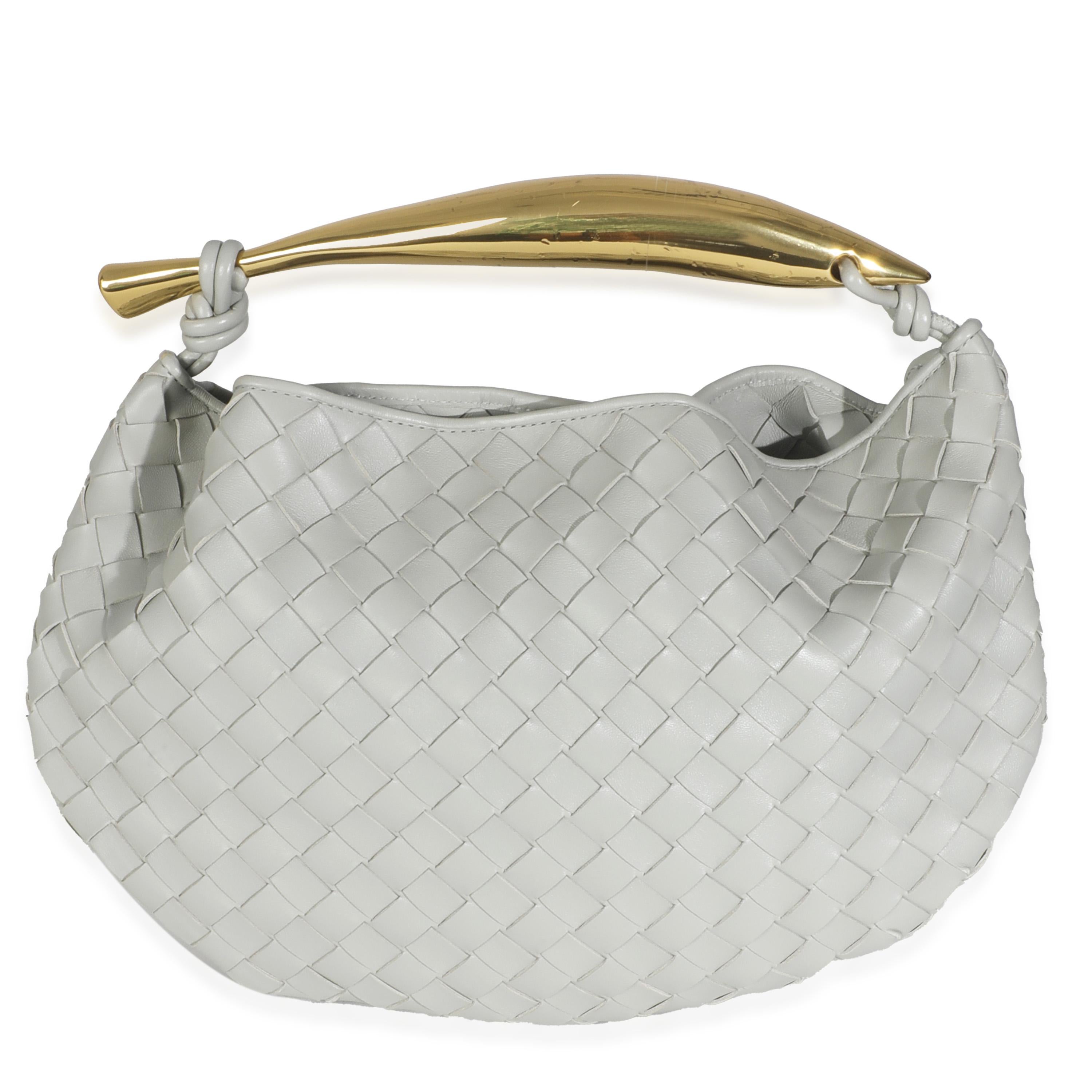 Listing Title: Bottega Veneta Agate Grey Nappa Intrecciato Sardine Bag
SKU: 146021
Condition: Pre-owned 
Handbag Condition: Excellent
Condition Comments: Item is in excellent condition and displays light signs of wear. Faint glue transfer along